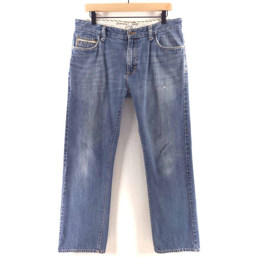Vans Mens Jeans Off The Wall Straight Leg 34x32 Blue Medium Wash Denim‎